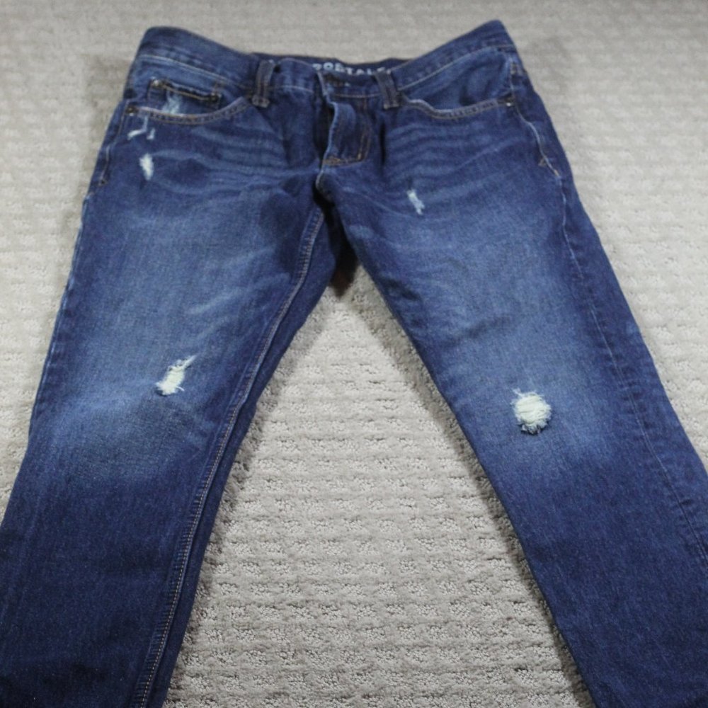 Aeropostale Size 29x27.5 Distressed Skinny Dark Blue Jeans